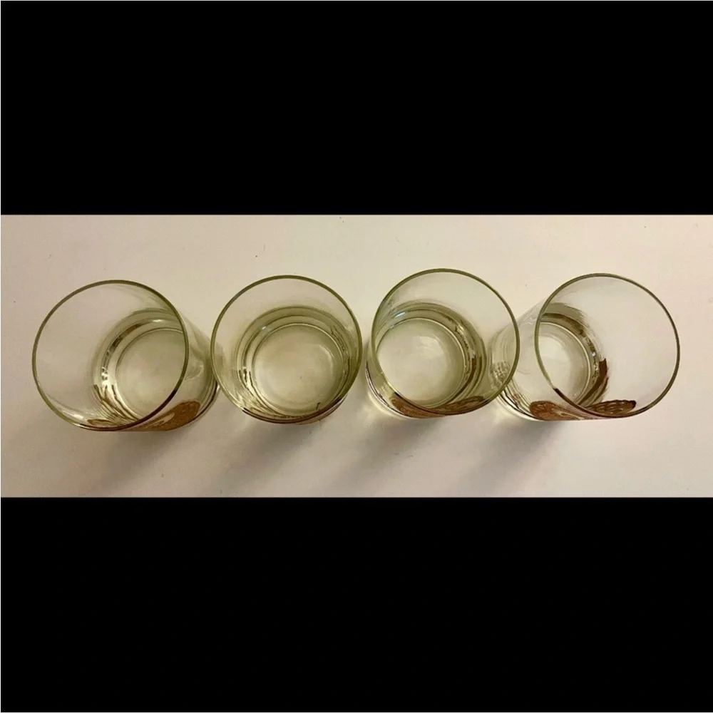Authentic Georges Briard Signed Vintage Retro Owl Double Old Fashion Glasses x4